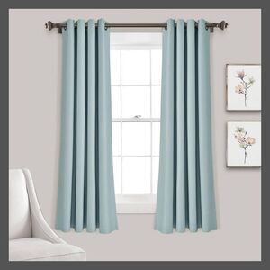 Lush Decor - Set of 2 (84"x52") Insulated Grommet Top Blackout  Blue